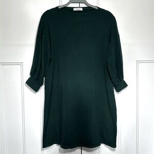Aime forest green shift dress